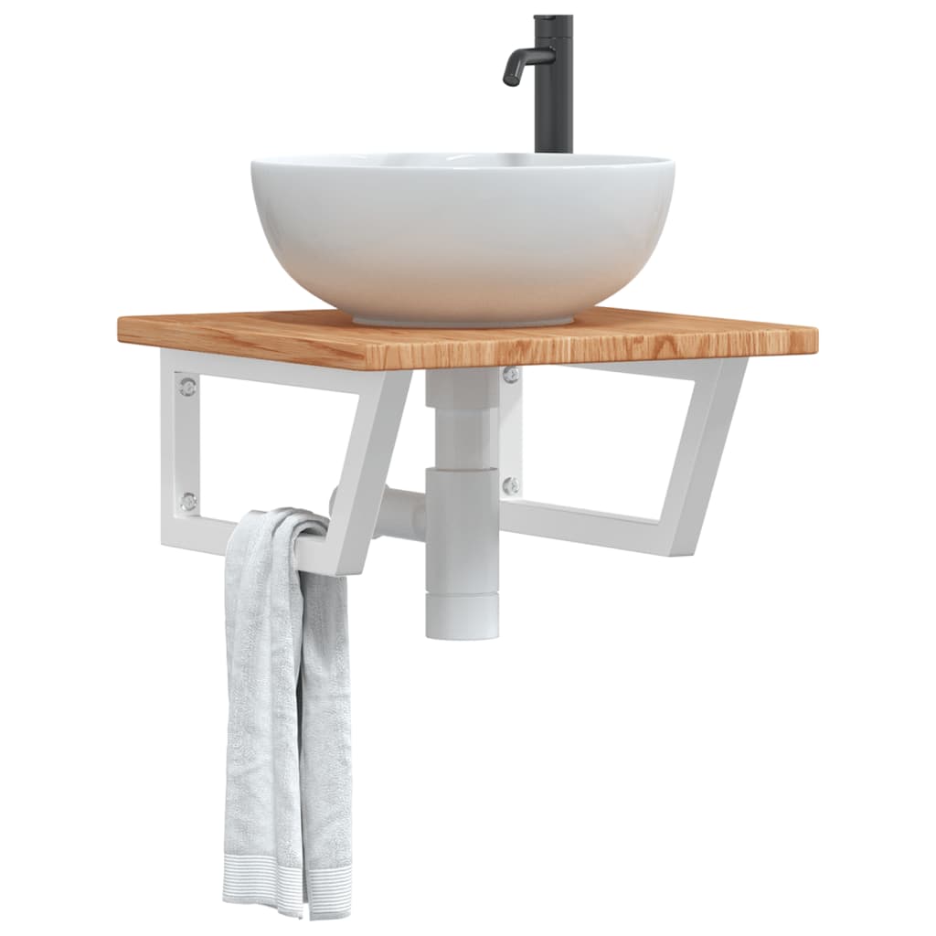 Badkamer wandschap staal en massief eikenhout is nu te koop bij PeponiXL, paradijselijk wonen!