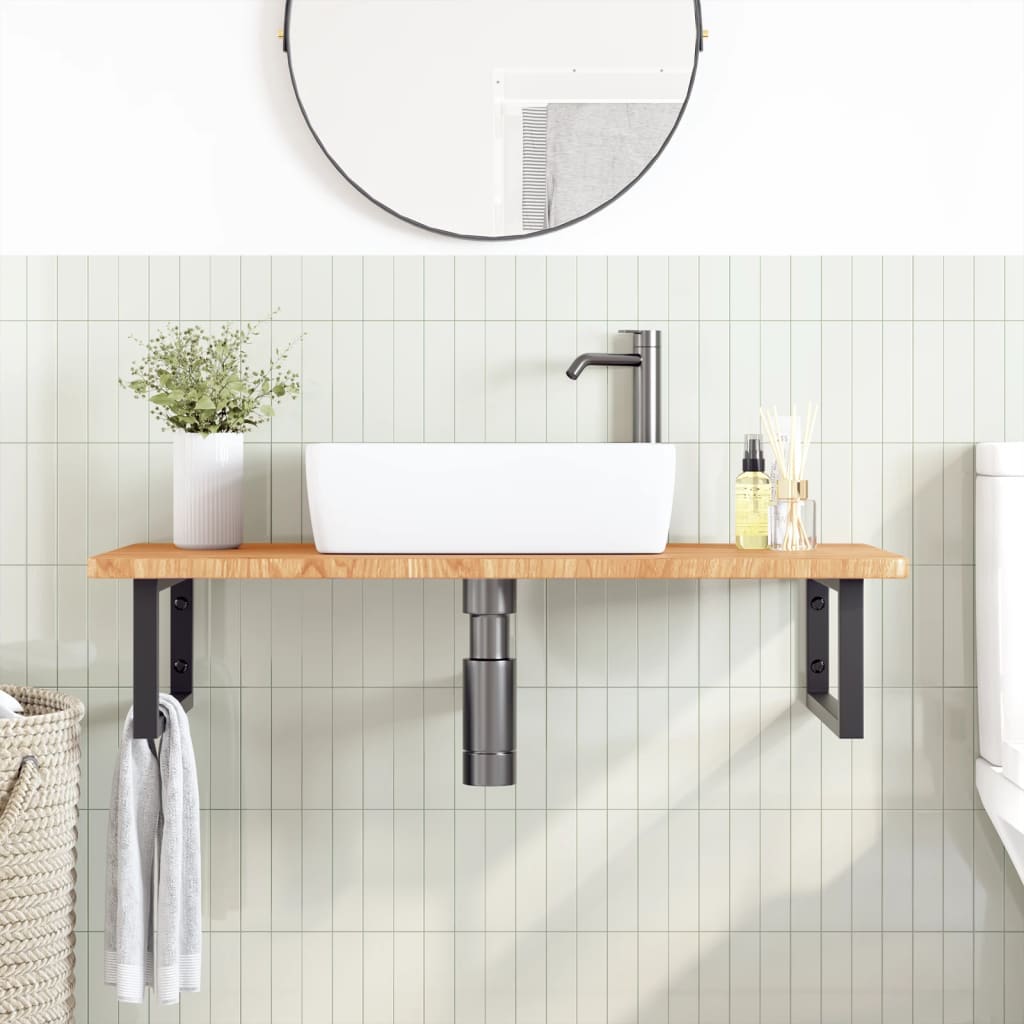 Badkamer wandschap staal en massief eikenhout is nu te koop bij PeponiXL, paradijselijk wonen!