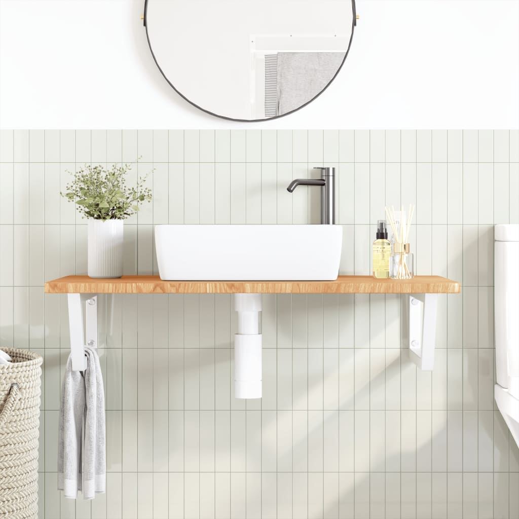 Badkamer wandschap staal en massief eikenhout is nu te koop bij PeponiXL, paradijselijk wonen!