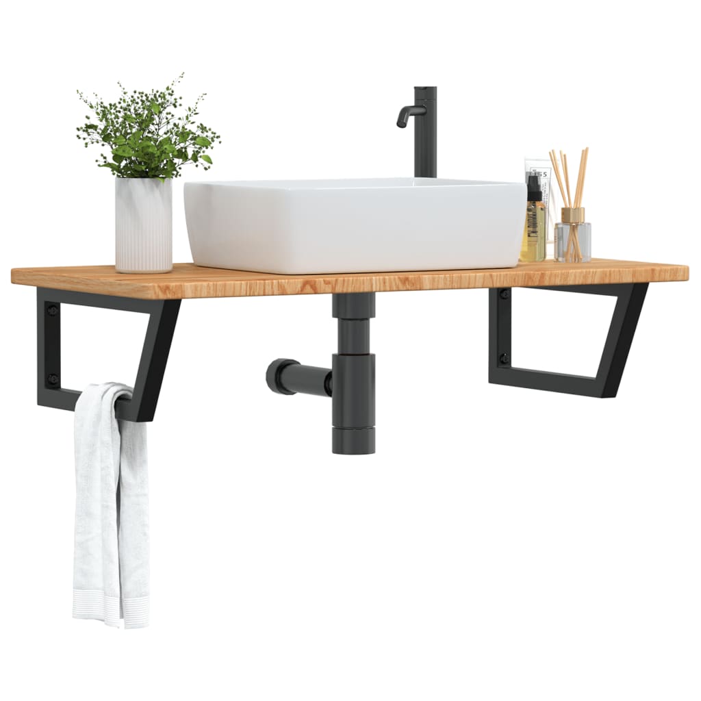 Badkamer wandschap staal en massief eikenhout is nu te koop bij PeponiXL, paradijselijk wonen!