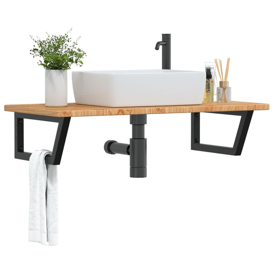Badkamer wandschap staal en massief eikenhout is nu te koop bij PeponiXL, paradijselijk wonen!