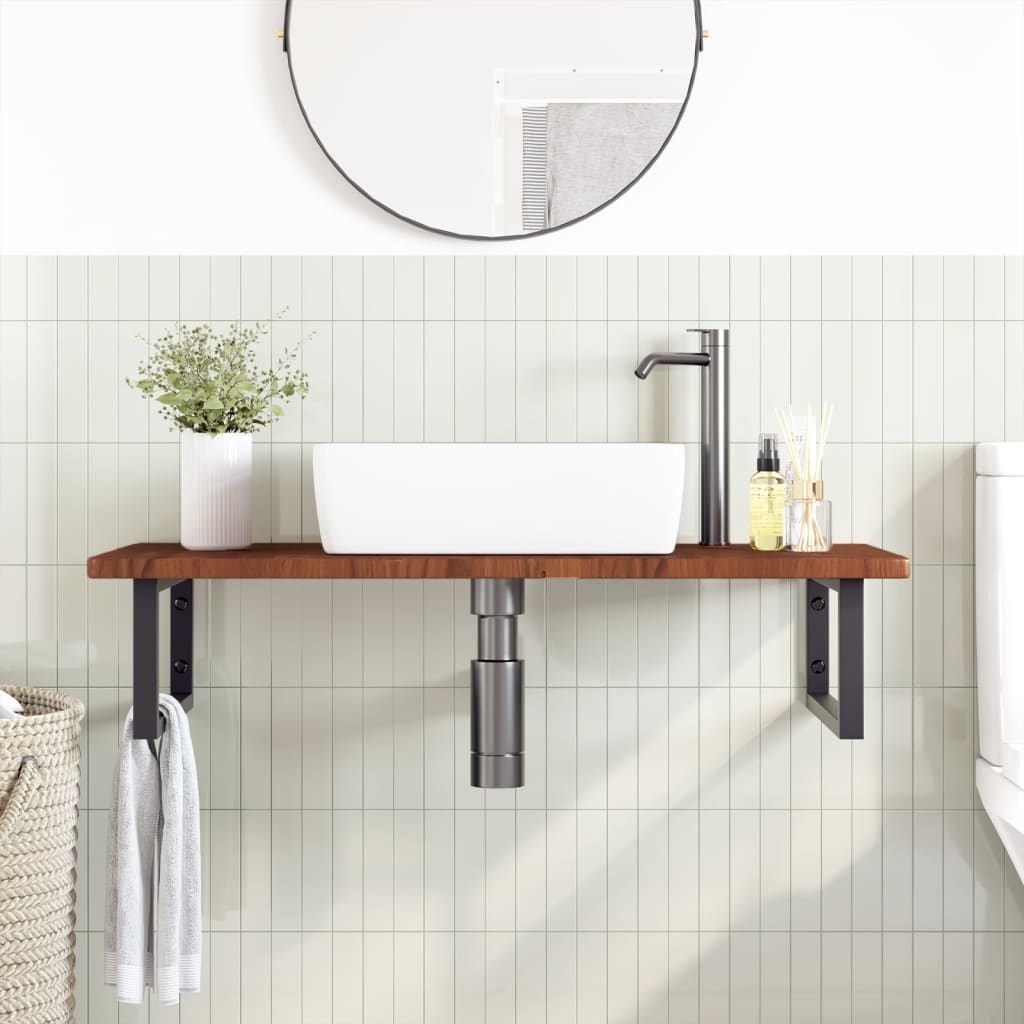 Badkamer wandschap staal en massief eikenhout is nu te koop bij PeponiXL, paradijselijk wonen!