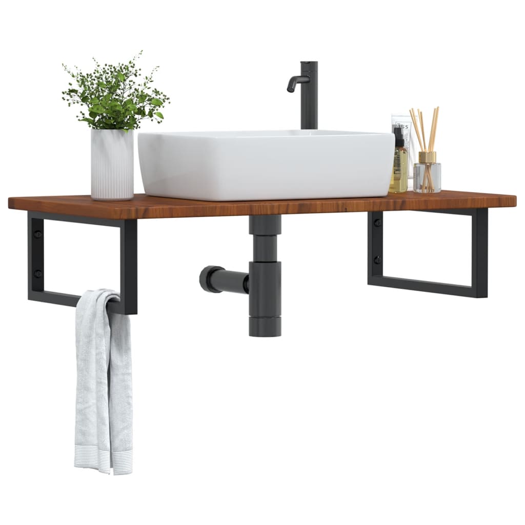 Badkamer wandschap staal en massief eikenhout is nu te koop bij PeponiXL, paradijselijk wonen!