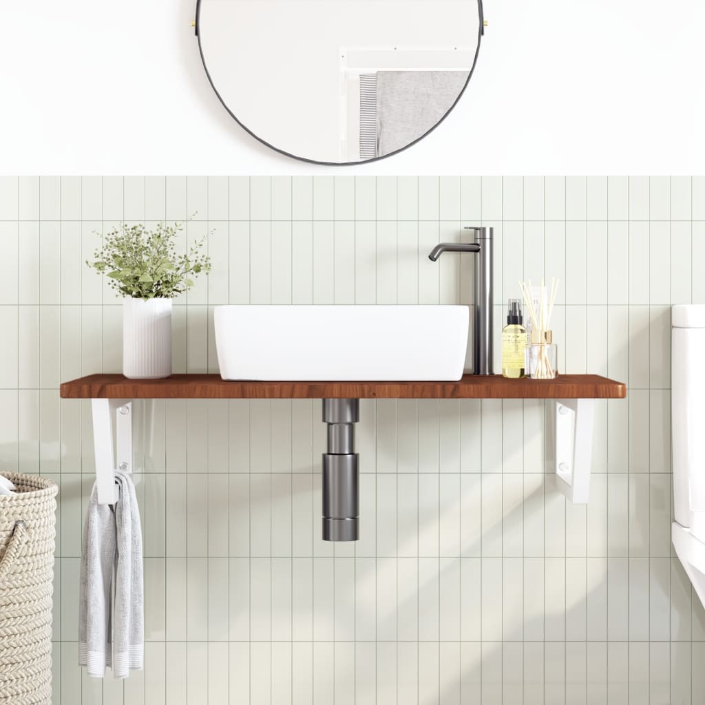 Badkamer wandschap staal en massief eikenhout is nu te koop bij PeponiXL, paradijselijk wonen!