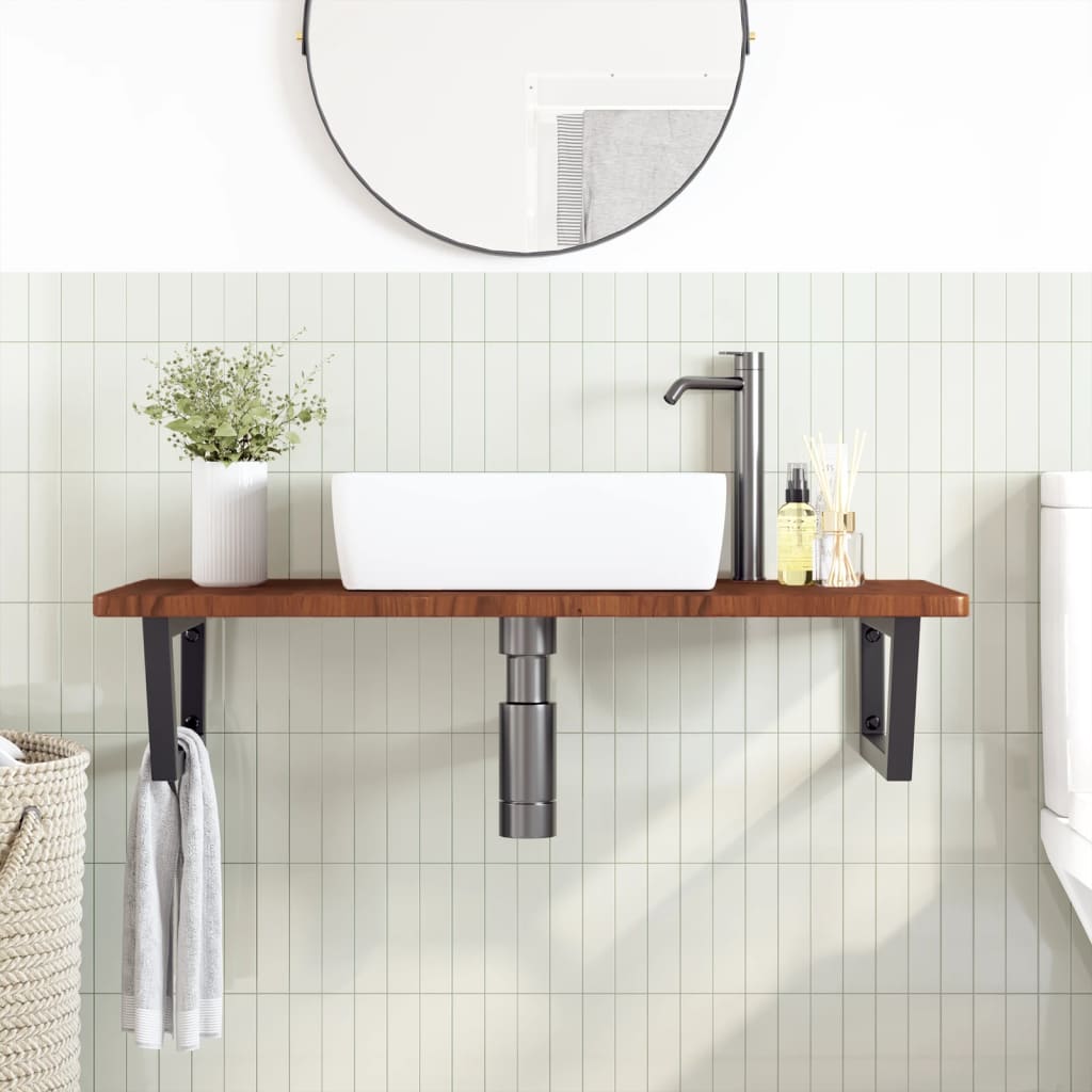 Badkamer wandschap staal en massief eikenhout is nu te koop bij PeponiXL, paradijselijk wonen!