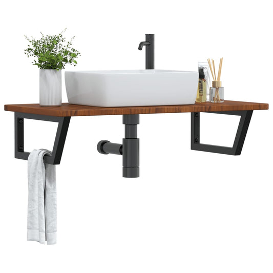 Badkamer wandschap staal en massief eikenhout is nu te koop bij PeponiXL, paradijselijk wonen!