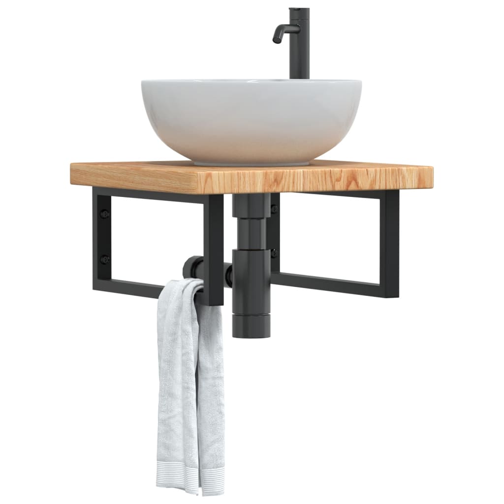 Badkamer wandschap staal en massief eikenhout is nu te koop bij PeponiXL, paradijselijk wonen!