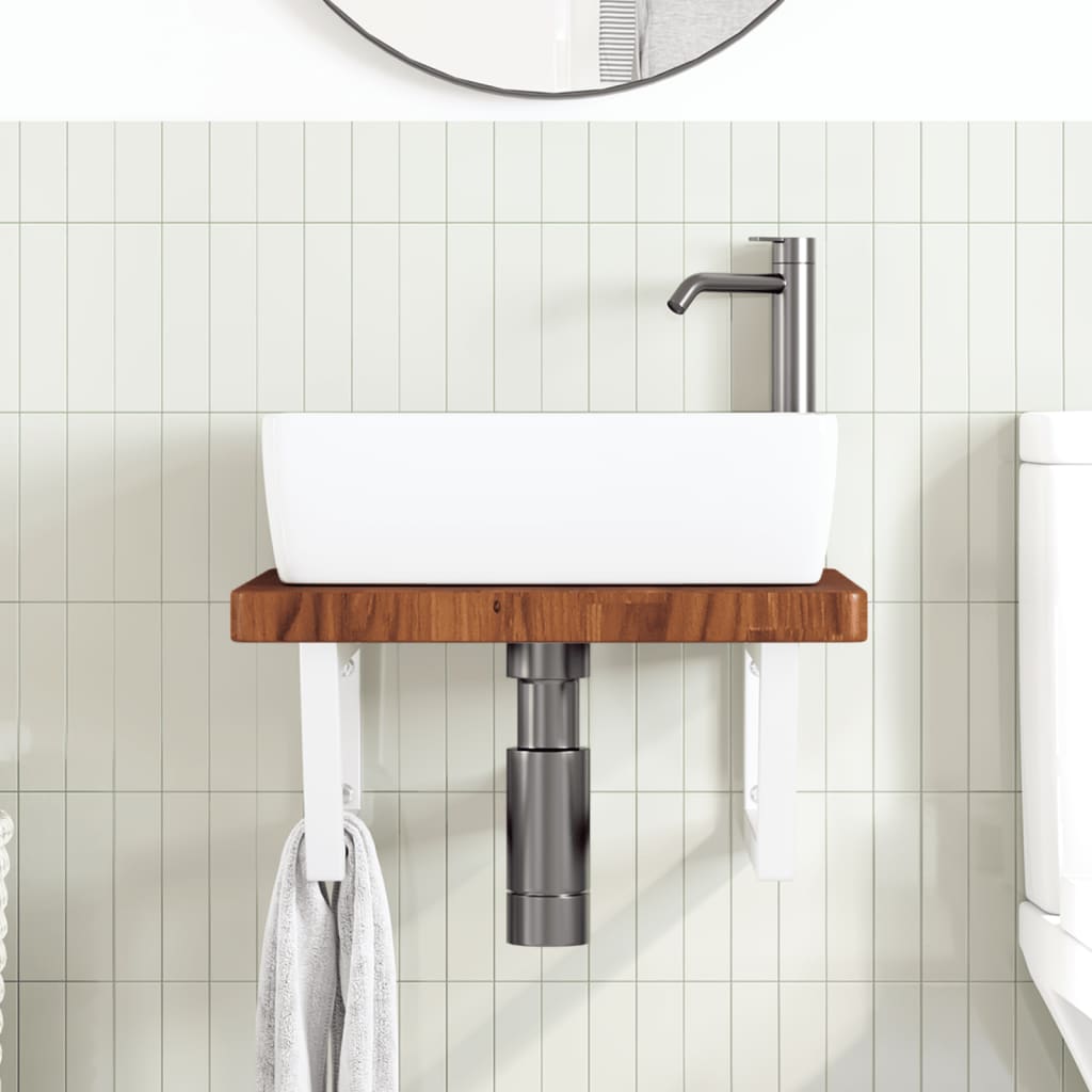 Badkamer wandschap staal en massief eikenhout is nu te koop bij PeponiXL, paradijselijk wonen!