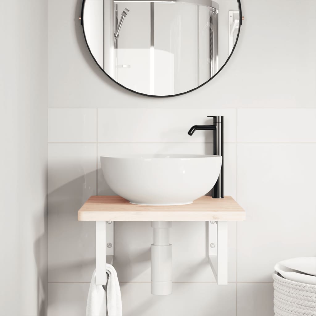 Badkamer wandschap staal en massief beukenhout is nu te koop bij PeponiXL, paradijselijk wonen!