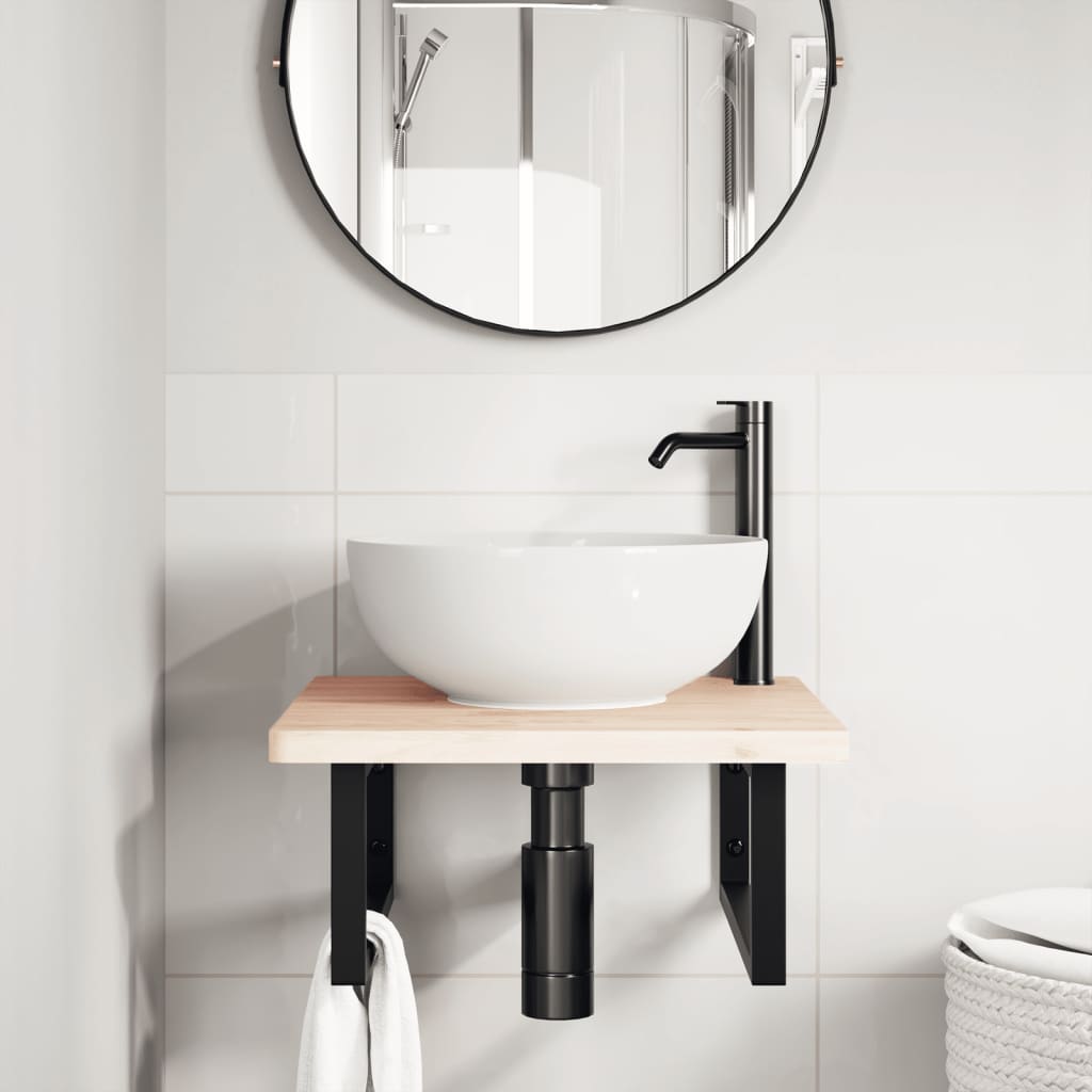 Badkamer wandschap staal en massief beukenhout is nu te koop bij PeponiXL, paradijselijk wonen!