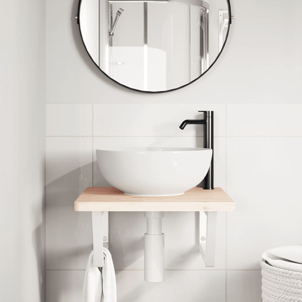 Badkamer wandschap staal en massief beukenhout is nu te koop bij PeponiXL, paradijselijk wonen!
