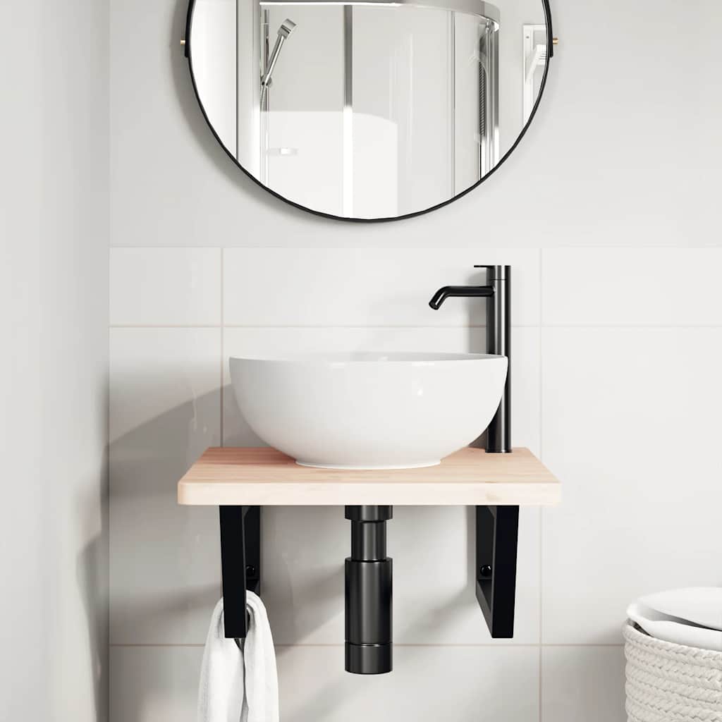 Badkamer wandschap staal en massief beukenhout is nu te koop bij PeponiXL, paradijselijk wonen!