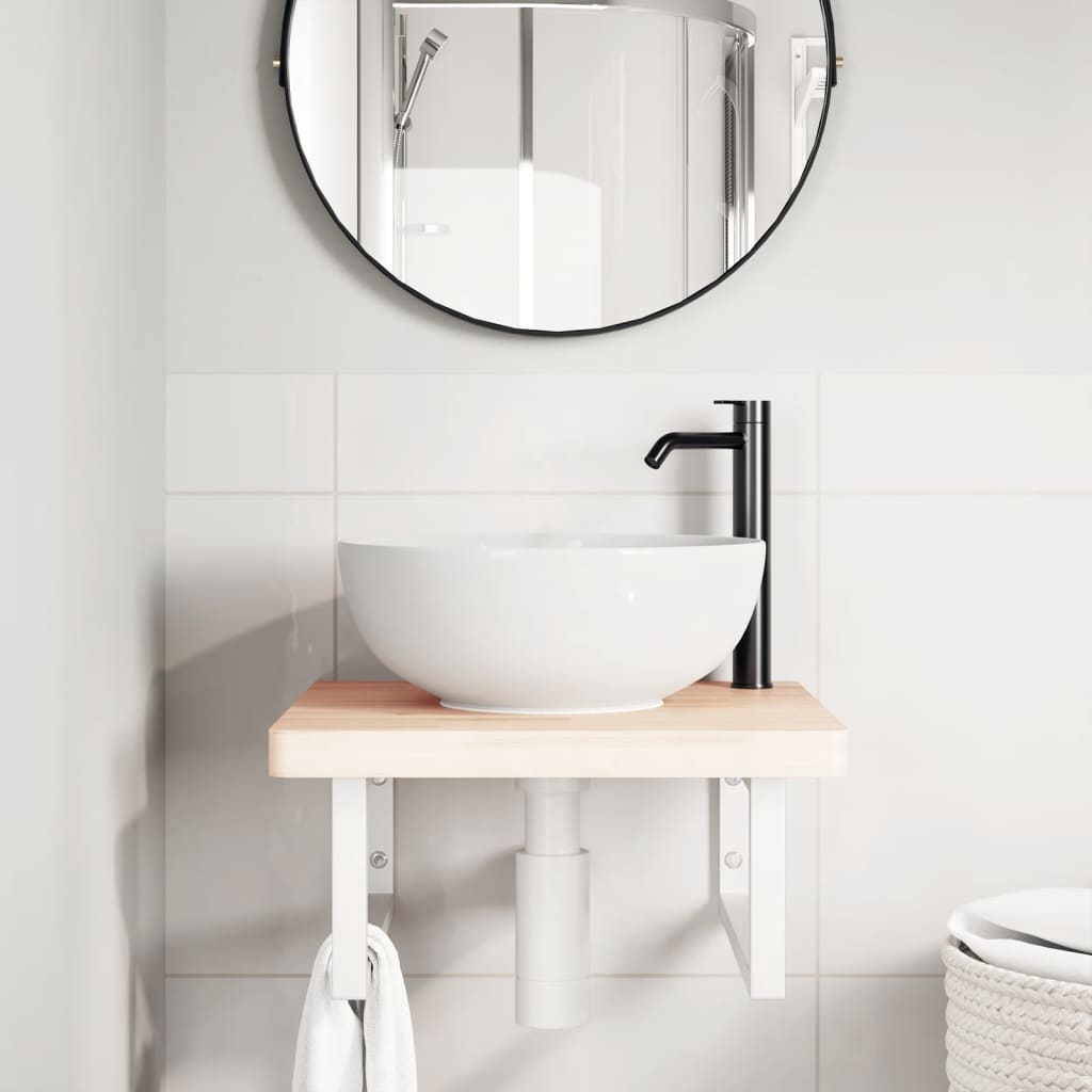 Badkamer wandschap staal en massief beukenhout is nu te koop bij PeponiXL, paradijselijk wonen!
