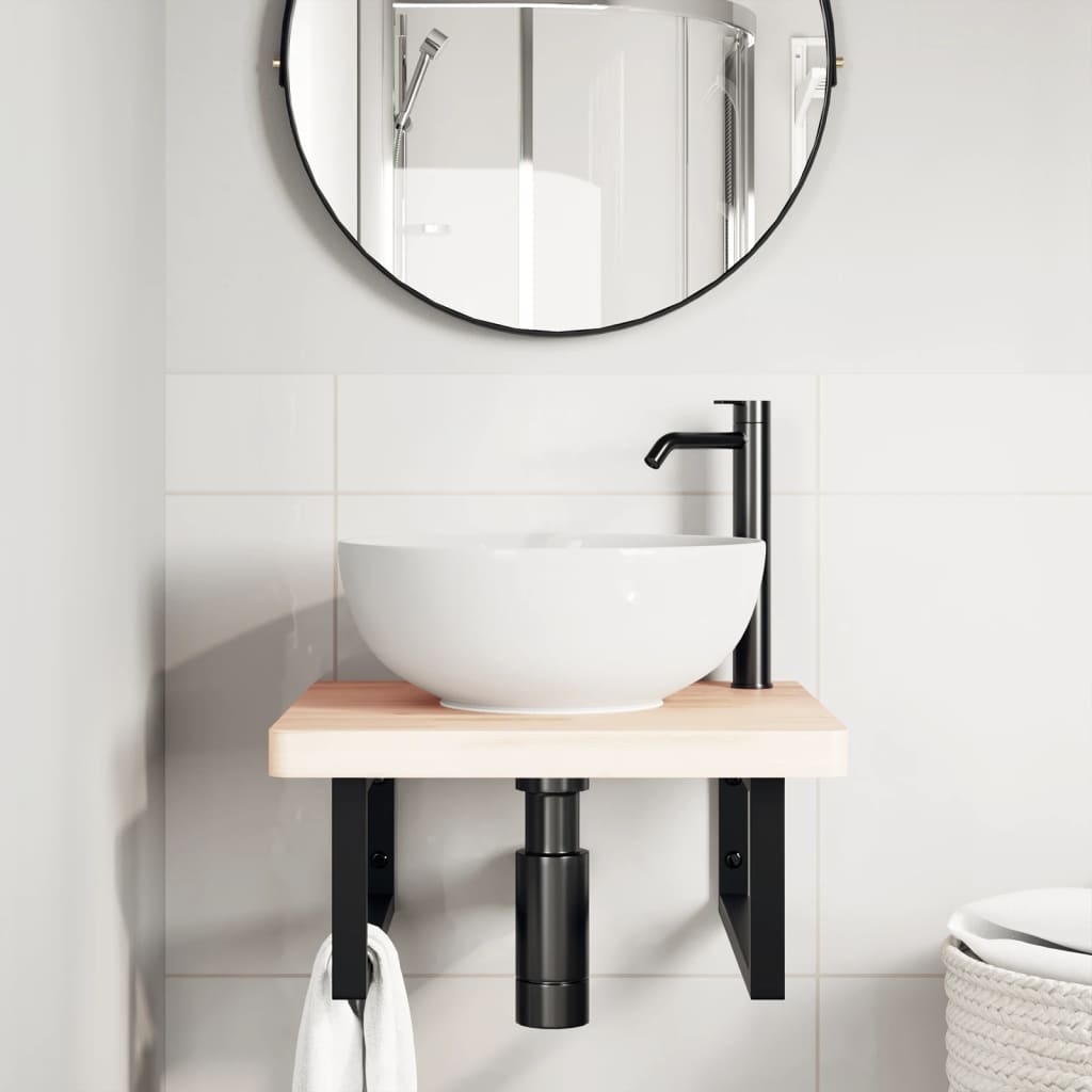 Badkamer wandschap staal en massief beukenhout is nu te koop bij PeponiXL, paradijselijk wonen!