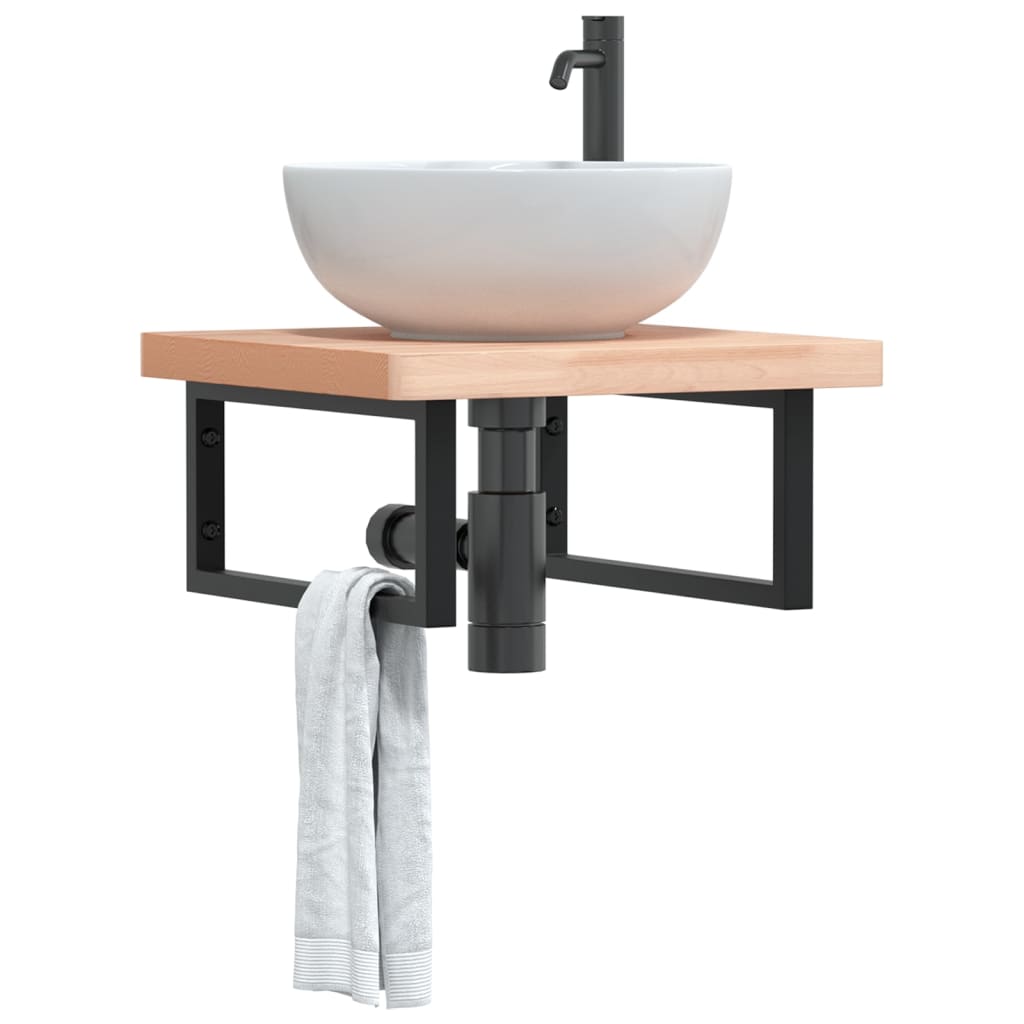 Badkamer wandschap staal en massief beukenhout is nu te koop bij PeponiXL, paradijselijk wonen!