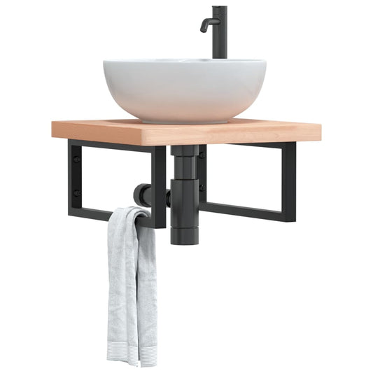 Badkamer wandschap staal en massief beukenhout is nu te koop bij PeponiXL, paradijselijk wonen!
