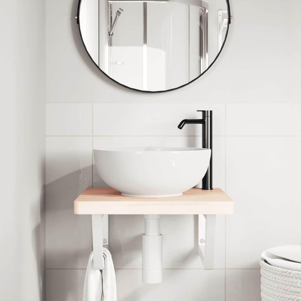 Badkamer wandschap staal en massief beukenhout is nu te koop bij PeponiXL, paradijselijk wonen!