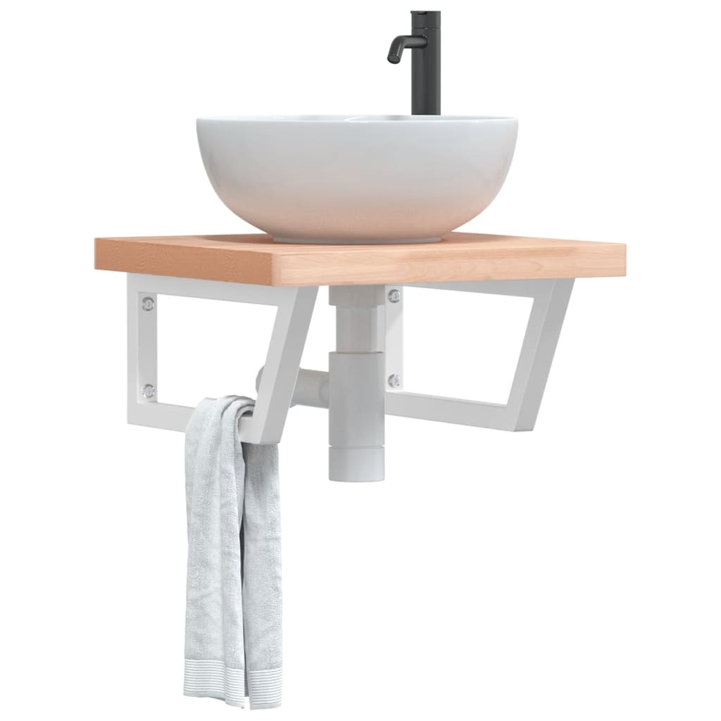 Badkamer wandschap staal en massief beukenhout is nu te koop bij PeponiXL, paradijselijk wonen!