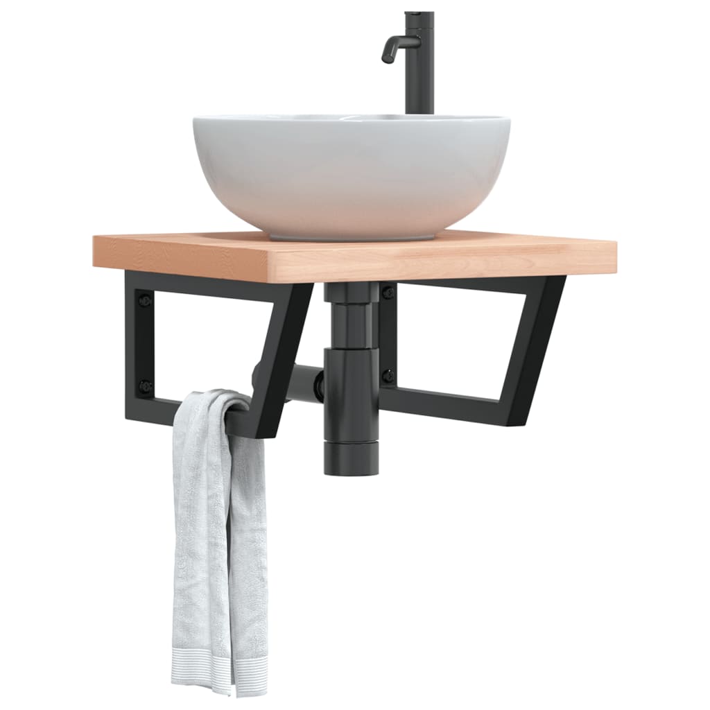 Badkamer wandschap staal en massief beukenhout is nu te koop bij PeponiXL, paradijselijk wonen!