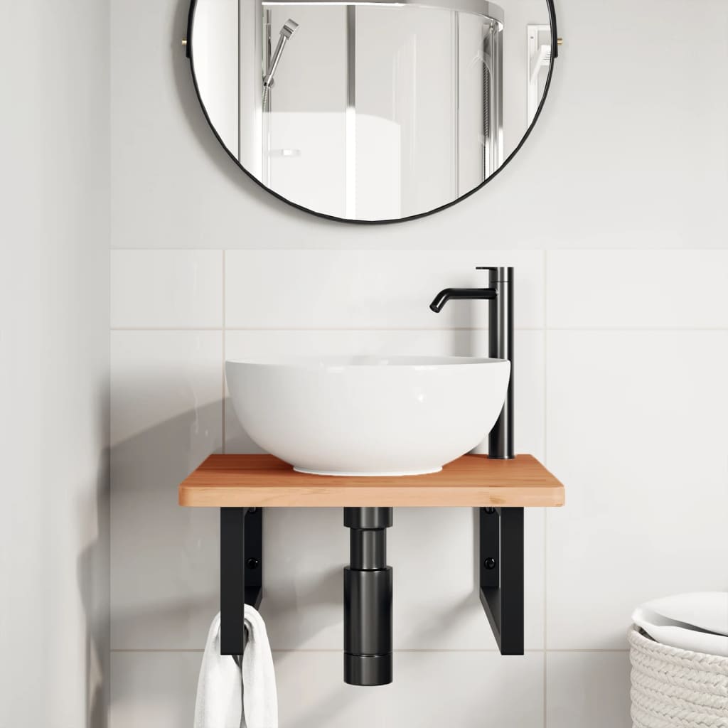 Badkamer wandschap staal en massief beukenhout is nu te koop bij PeponiXL, paradijselijk wonen!