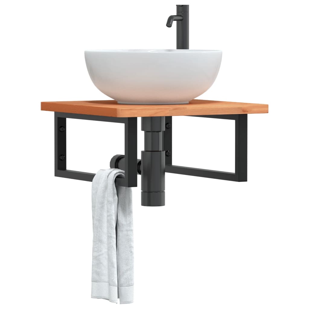 Badkamer wandschap staal en massief beukenhout is nu te koop bij PeponiXL, paradijselijk wonen!