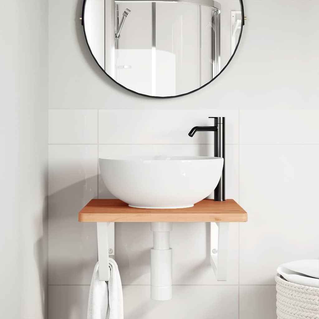 Badkamer wandschap staal en massief beukenhout is nu te koop bij PeponiXL, paradijselijk wonen!