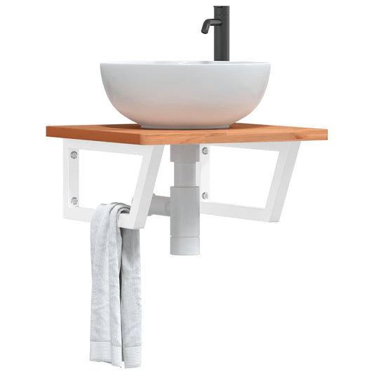 Badkamer wandschap staal en massief beukenhout is nu te koop bij PeponiXL, paradijselijk wonen!
