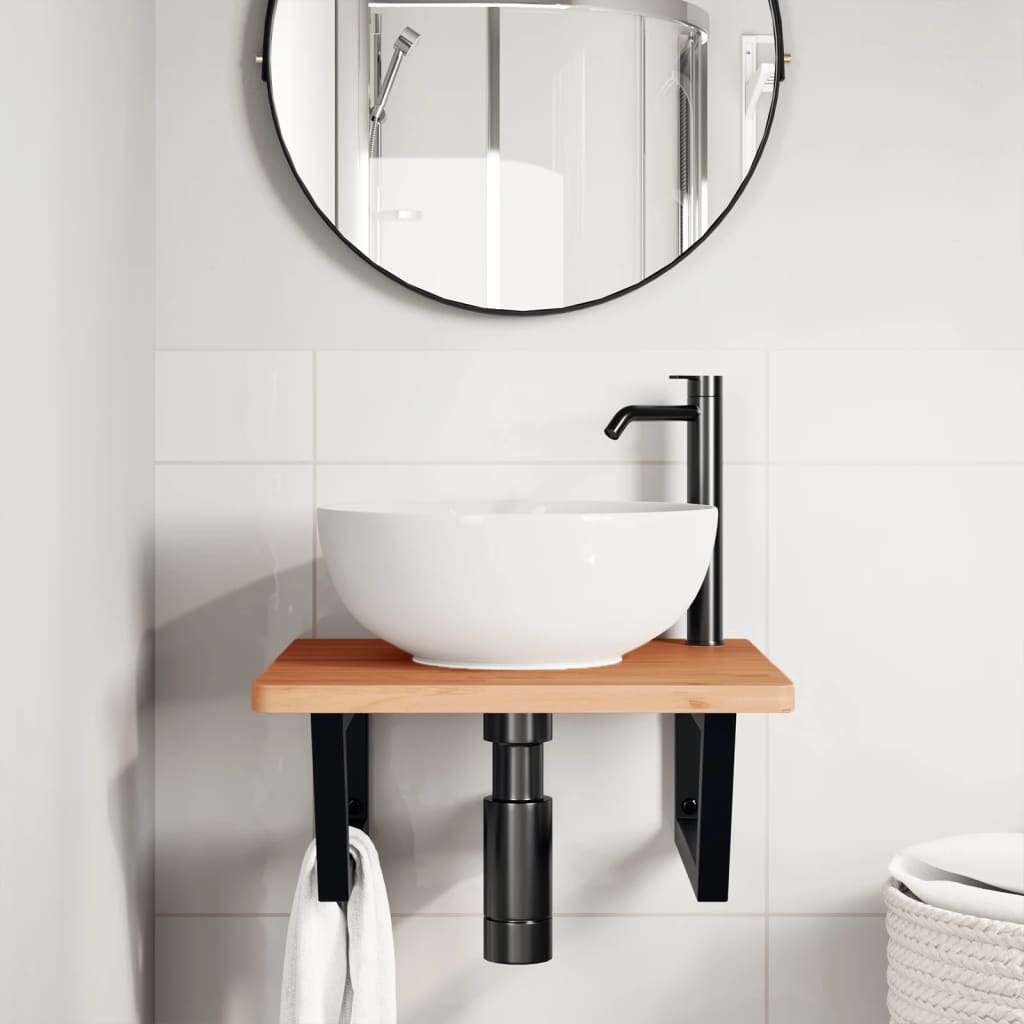 Badkamer wandschap staal en massief beukenhout is nu te koop bij PeponiXL, paradijselijk wonen!