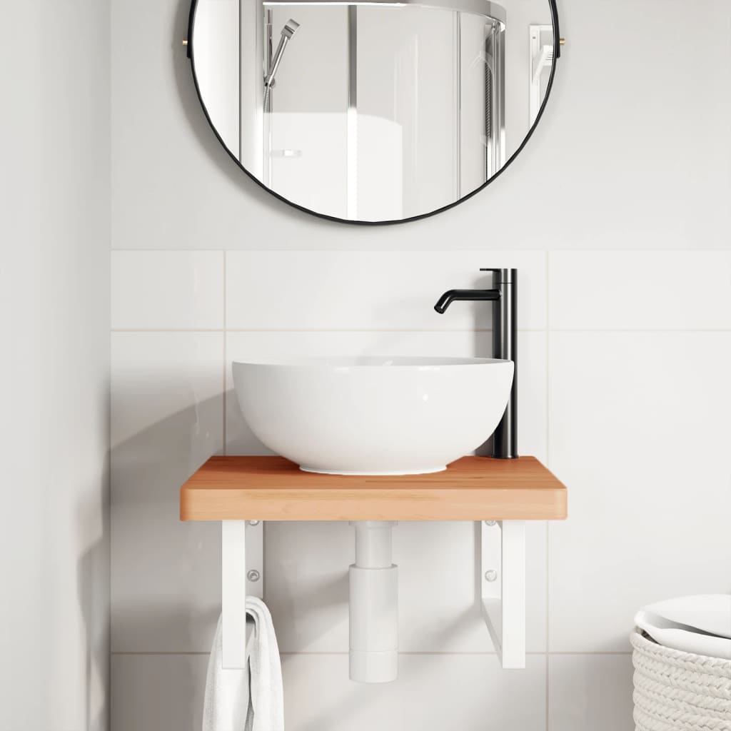 Badkamer wandschap staal en massief beukenhout is nu te koop bij PeponiXL, paradijselijk wonen!