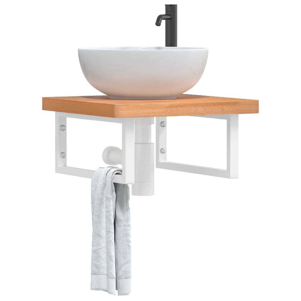 Badkamer wandschap staal en massief beukenhout is nu te koop bij PeponiXL, paradijselijk wonen!