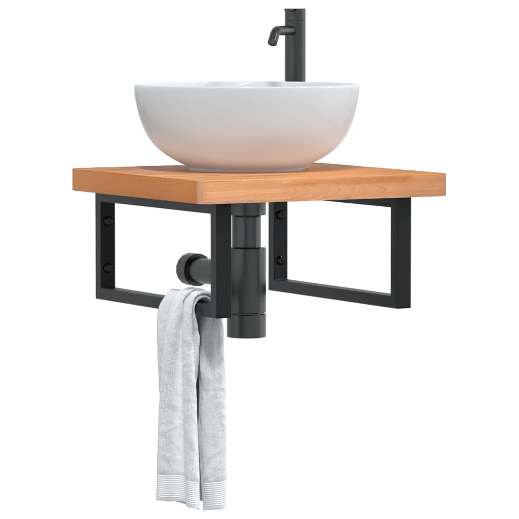 Badkamer wandschap staal en massief beukenhout is nu te koop bij PeponiXL, paradijselijk wonen!