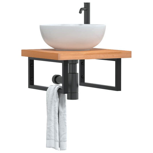 Badkamer wandschap staal en massief beukenhout is nu te koop bij PeponiXL, paradijselijk wonen!