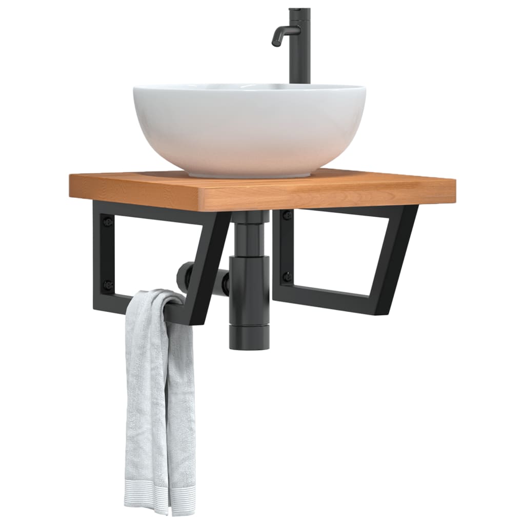 Badkamer wandschap staal en massief beukenhout is nu te koop bij PeponiXL, paradijselijk wonen!