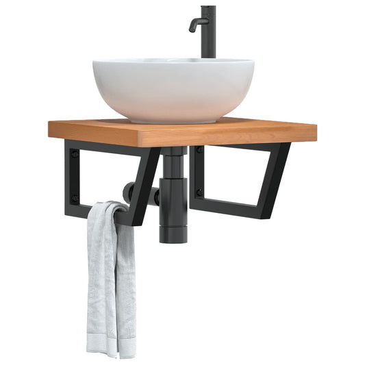 Badkamer wandschap staal en massief beukenhout is nu te koop bij PeponiXL, paradijselijk wonen!