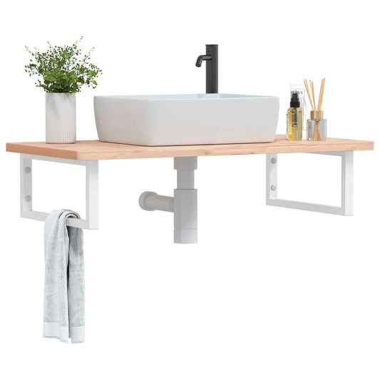 Badkamer wandschap staal en massief beukenhout is nu te koop bij PeponiXL, paradijselijk wonen!