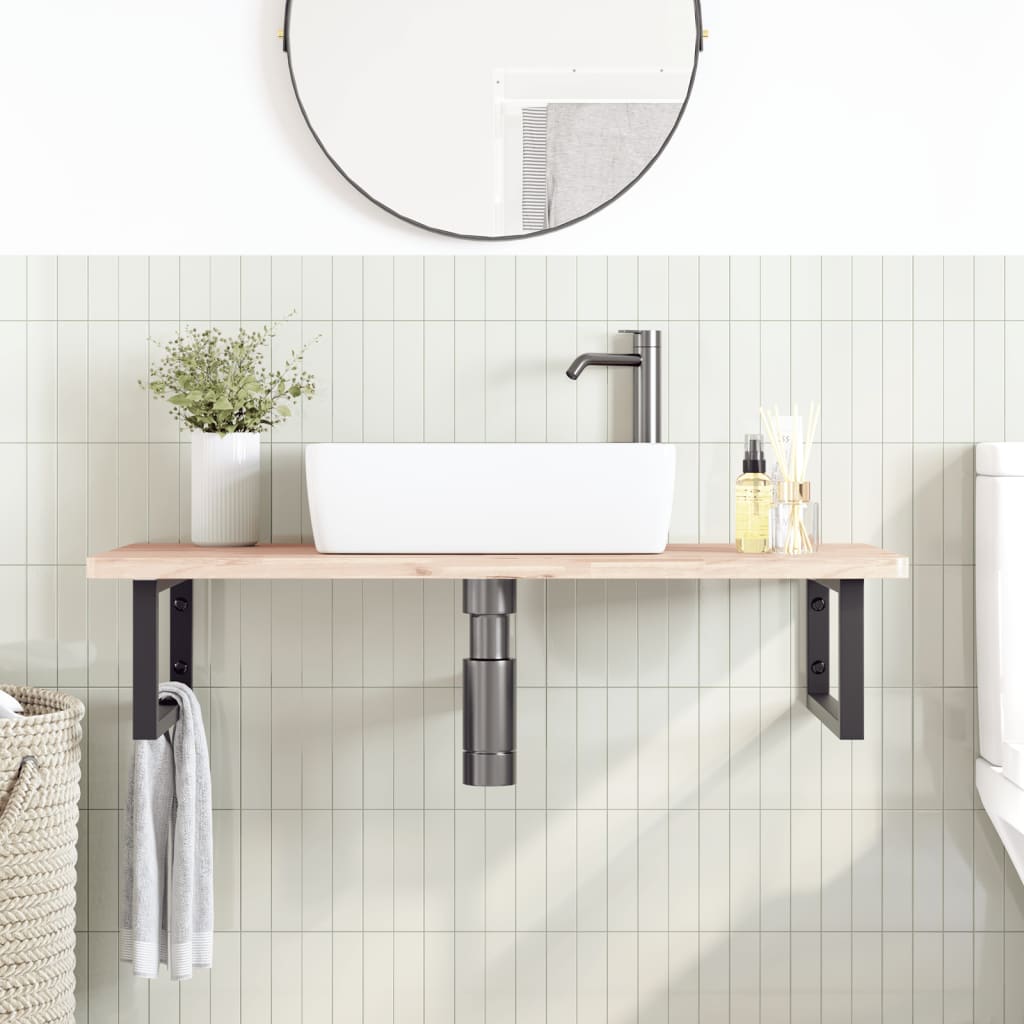 Badkamer wandschap staal en massief beukenhout is nu te koop bij PeponiXL, paradijselijk wonen!
