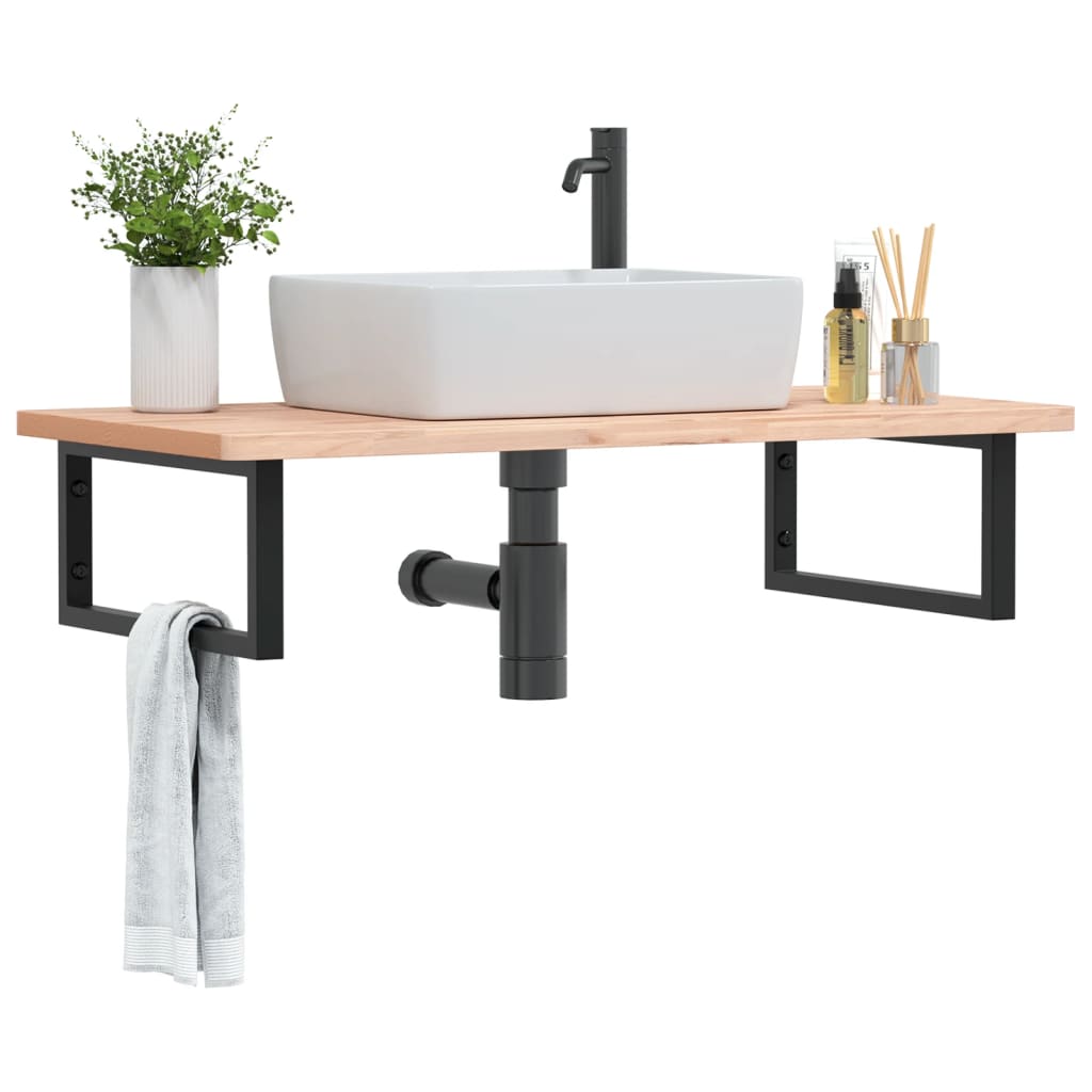 Badkamer wandschap staal en massief beukenhout is nu te koop bij PeponiXL, paradijselijk wonen!