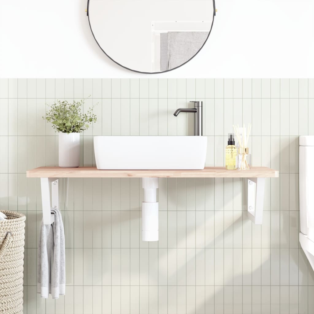 Badkamer wandschap staal en massief beukenhout is nu te koop bij PeponiXL, paradijselijk wonen!