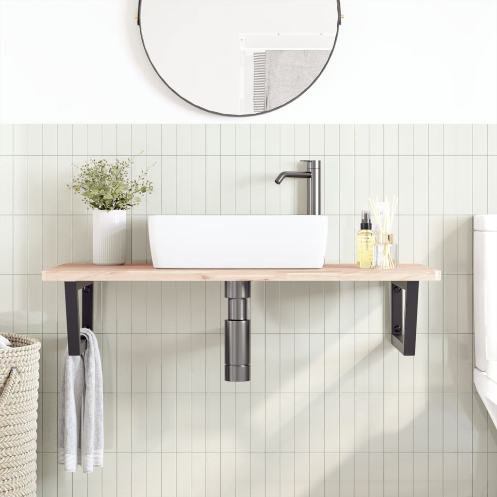 Badkamer wandschap staal en massief beukenhout is nu te koop bij PeponiXL, paradijselijk wonen!