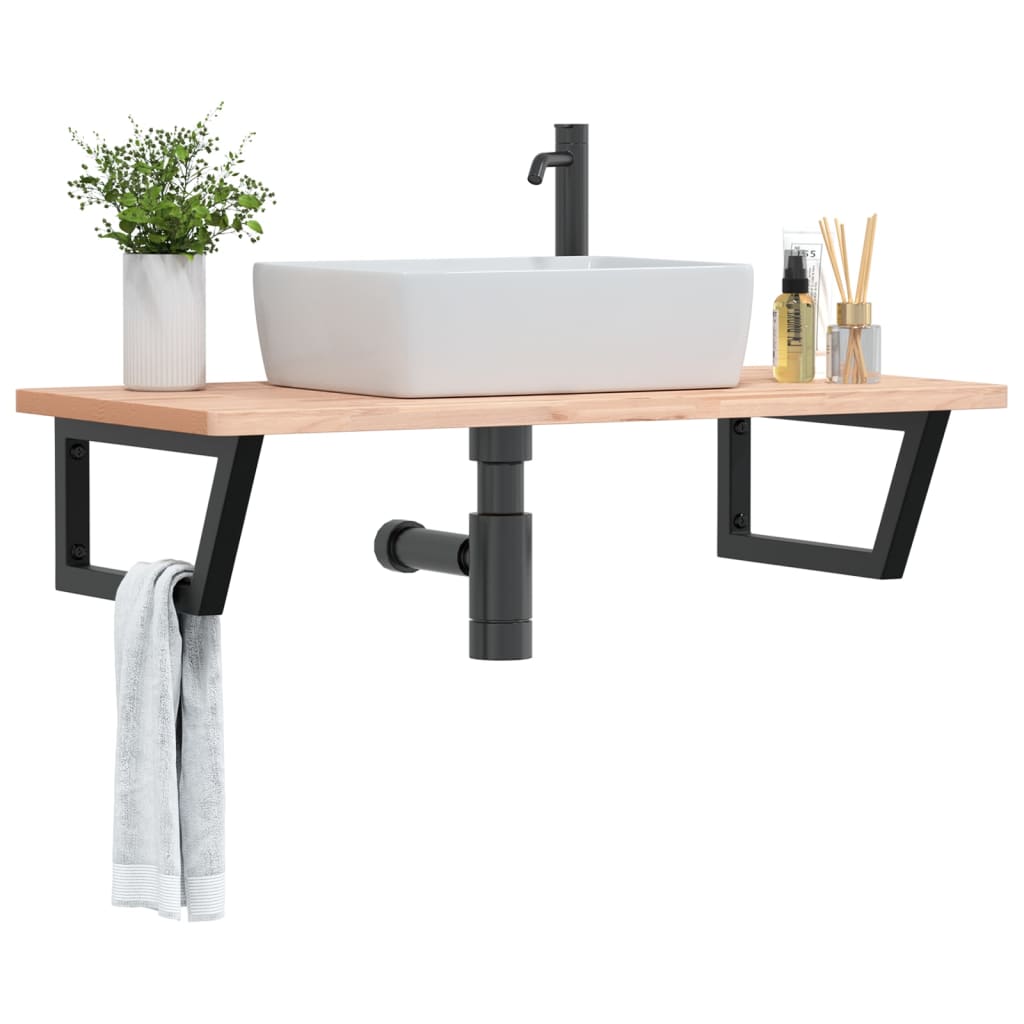 Badkamer wandschap staal en massief beukenhout is nu te koop bij PeponiXL, paradijselijk wonen!