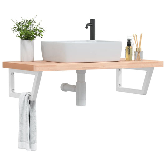 Badkamer wandschap staal en massief beukenhout is nu te koop bij PeponiXL, paradijselijk wonen!