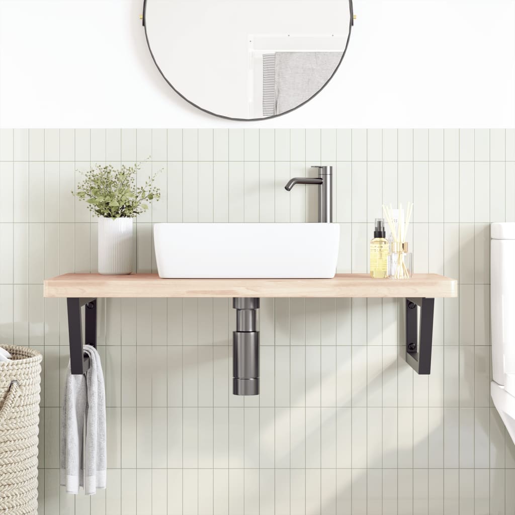 Badkamer wandschap staal en massief beukenhout is nu te koop bij PeponiXL, paradijselijk wonen!