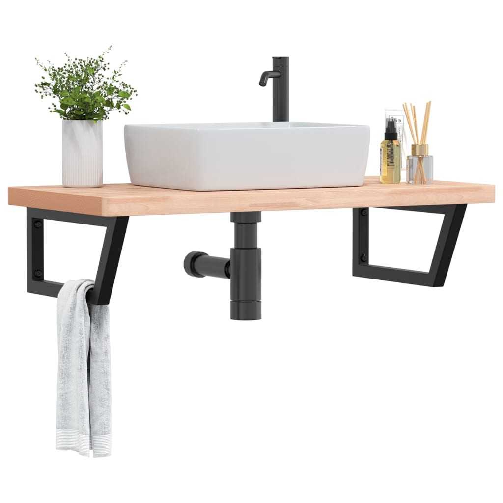 Badkamer wandschap staal en massief beukenhout is nu te koop bij PeponiXL, paradijselijk wonen!
