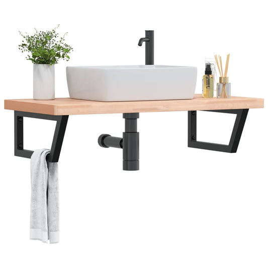 Badkamer wandschap staal en massief beukenhout is nu te koop bij PeponiXL, paradijselijk wonen!