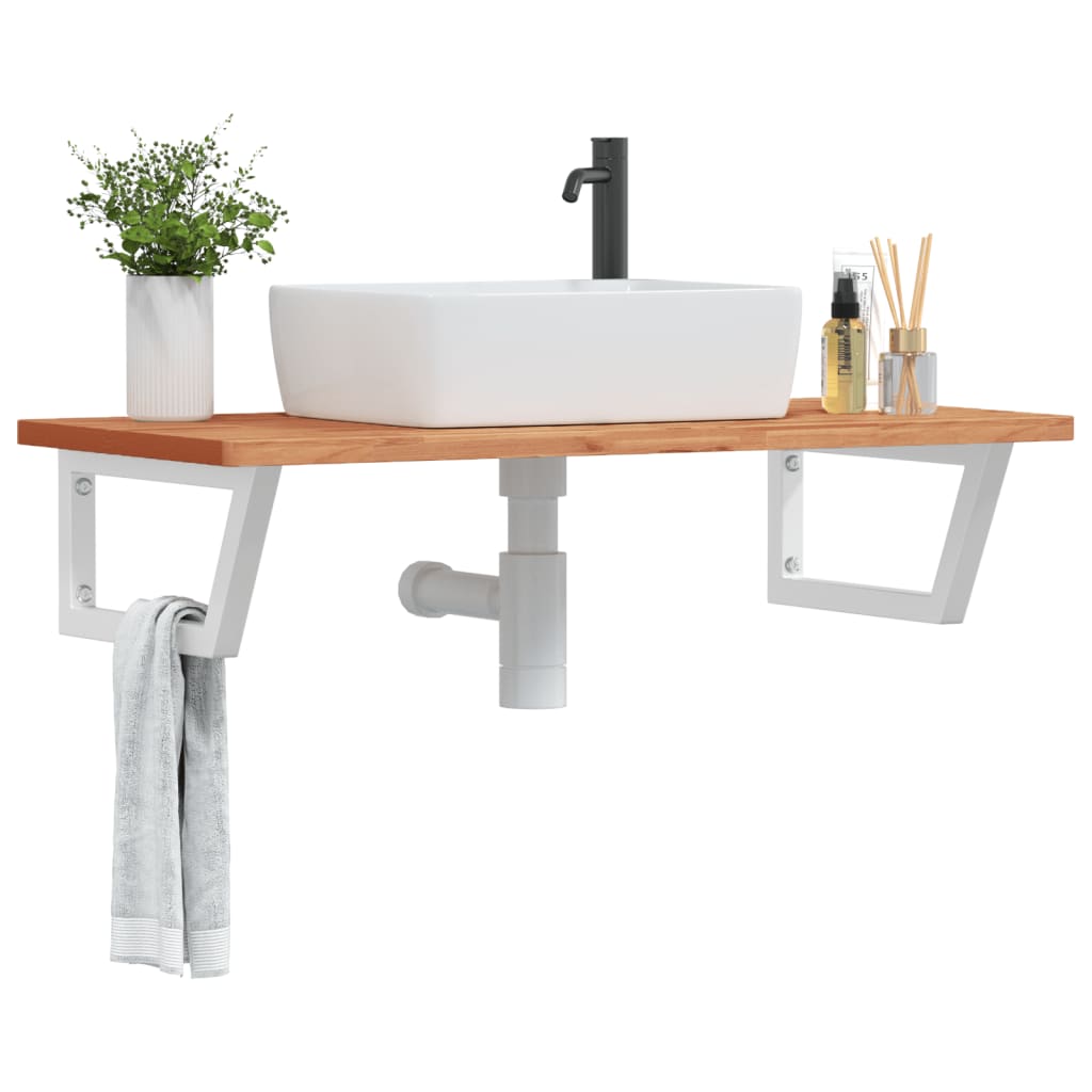 Badkamer wandschap staal en massief beukenhout is nu te koop bij PeponiXL, paradijselijk wonen!