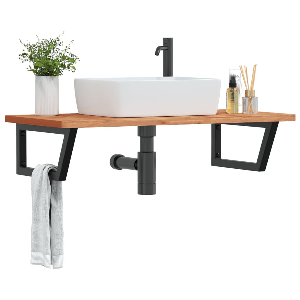Badkamer wandschap staal en massief beukenhout is nu te koop bij PeponiXL, paradijselijk wonen!