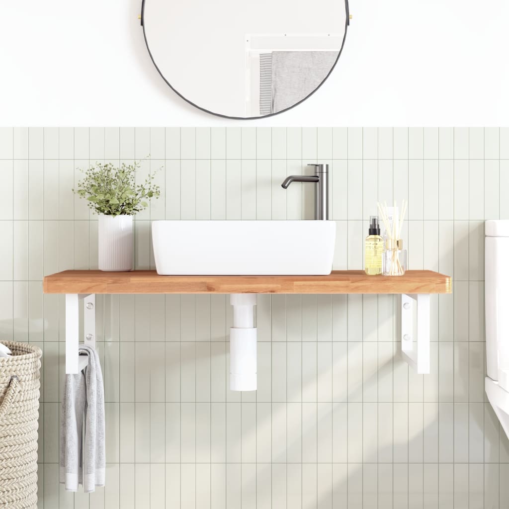 Badkamer wandschap staal en massief beukenhout is nu te koop bij PeponiXL, paradijselijk wonen!