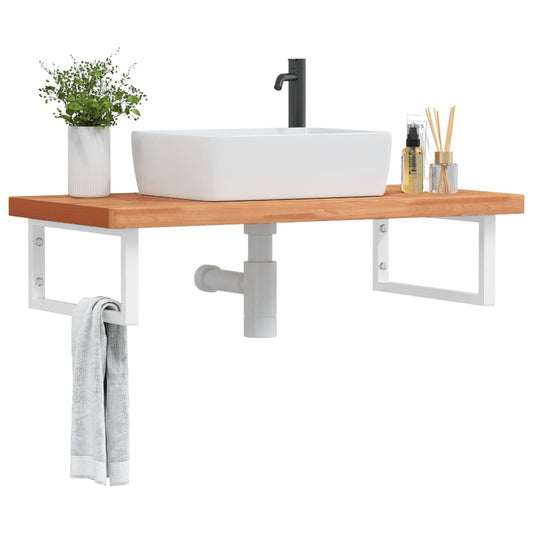 Badkamer wandschap staal en massief beukenhout is nu te koop bij PeponiXL, paradijselijk wonen!