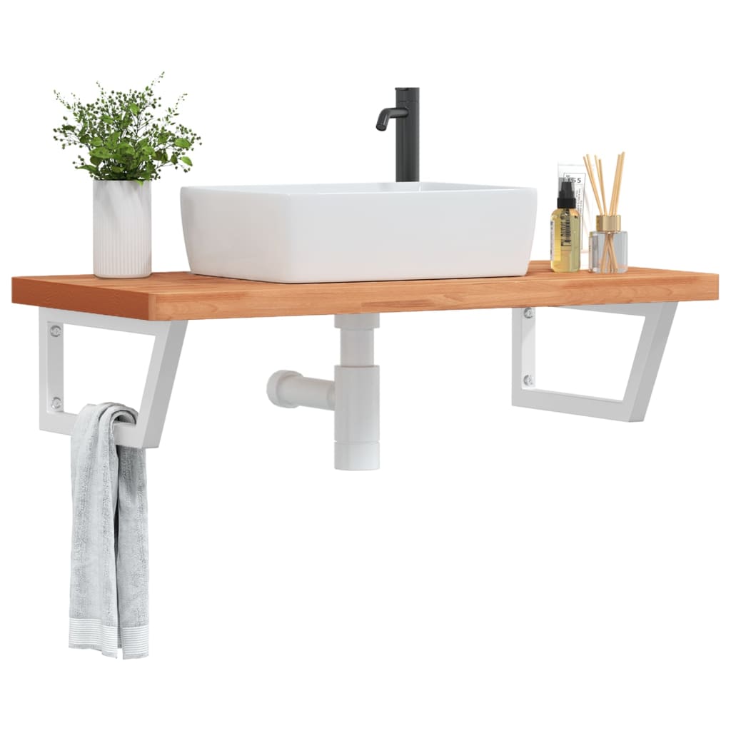 Badkamer wandschap staal en massief beukenhout is nu te koop bij PeponiXL, paradijselijk wonen!