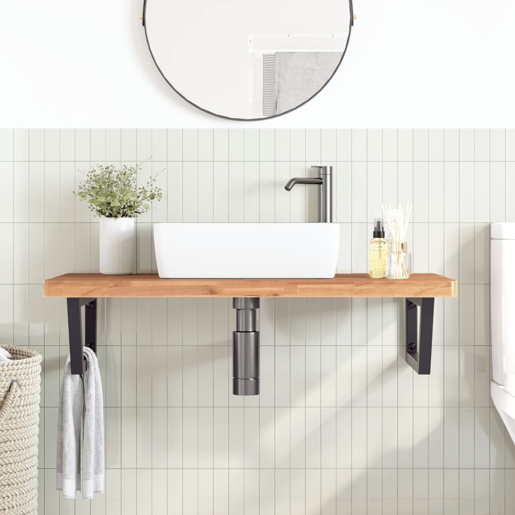 Badkamer wandschap staal en massief beukenhout is nu te koop bij PeponiXL, paradijselijk wonen!